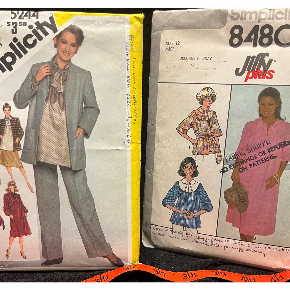 Simplicity 5244 8489 Size 10-12 Maternity Patterns Suit Jacket trousers, blouse